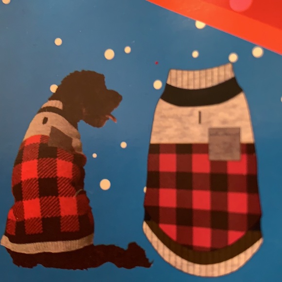 Dog sweater red & black buffalo plaid w/pocket various sizes - Picture 8 of 8